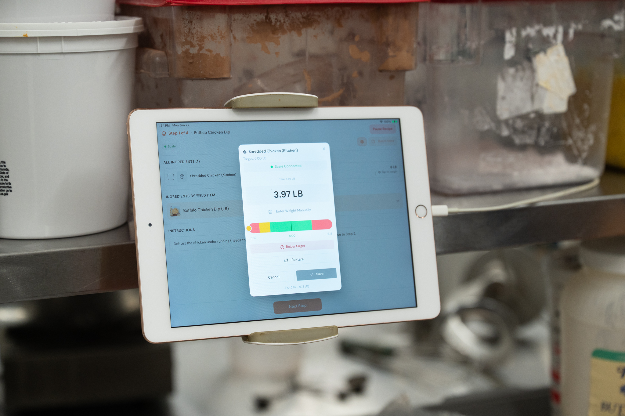 Tablet running MarketSquare in the kitchen